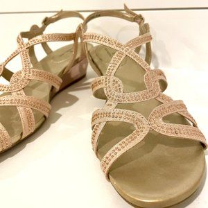 Women´s Sparkly Heeled Rose Gold 9.5 Sandals